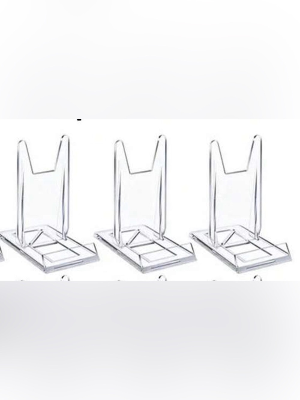 3 Transparent Acrylic Display Stands - Adjustable With Sturdy Bases, BRAND NEW